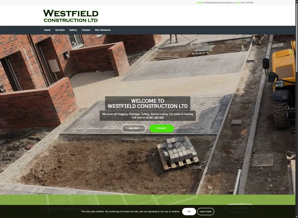 UK website development portfolio example
