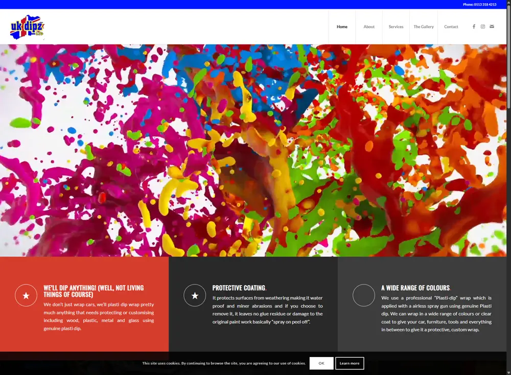 Web design project gallery image